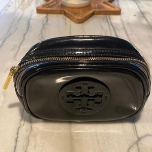 Tory Burch Black Patent Leather Cosmetic Bag